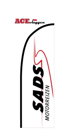 Beachvlag ontwerp voor SADS motorreizen